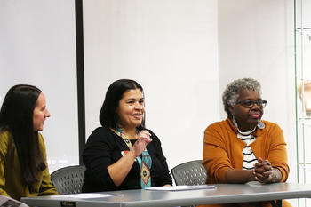 Katie Franklin, Sonya Stephenson-Ndiaye and Daisy Wooten were among the speakers at the 19th annual Southeast Native Studies Conference held March 21-22, 2024 at UNC Pembroke.