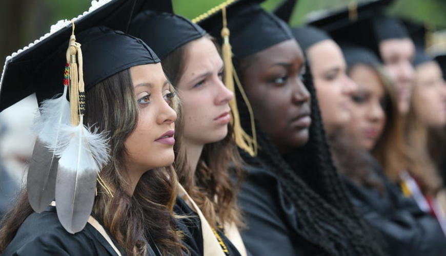 Students at graduation.