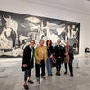 Carla Rokes, left, Vivian Jacbson, Jessica Plessinger, Monika Czartoszewski and Kathy Ertz in front of Guernica by Pablo Picasso at the Museum Reina Sofia 