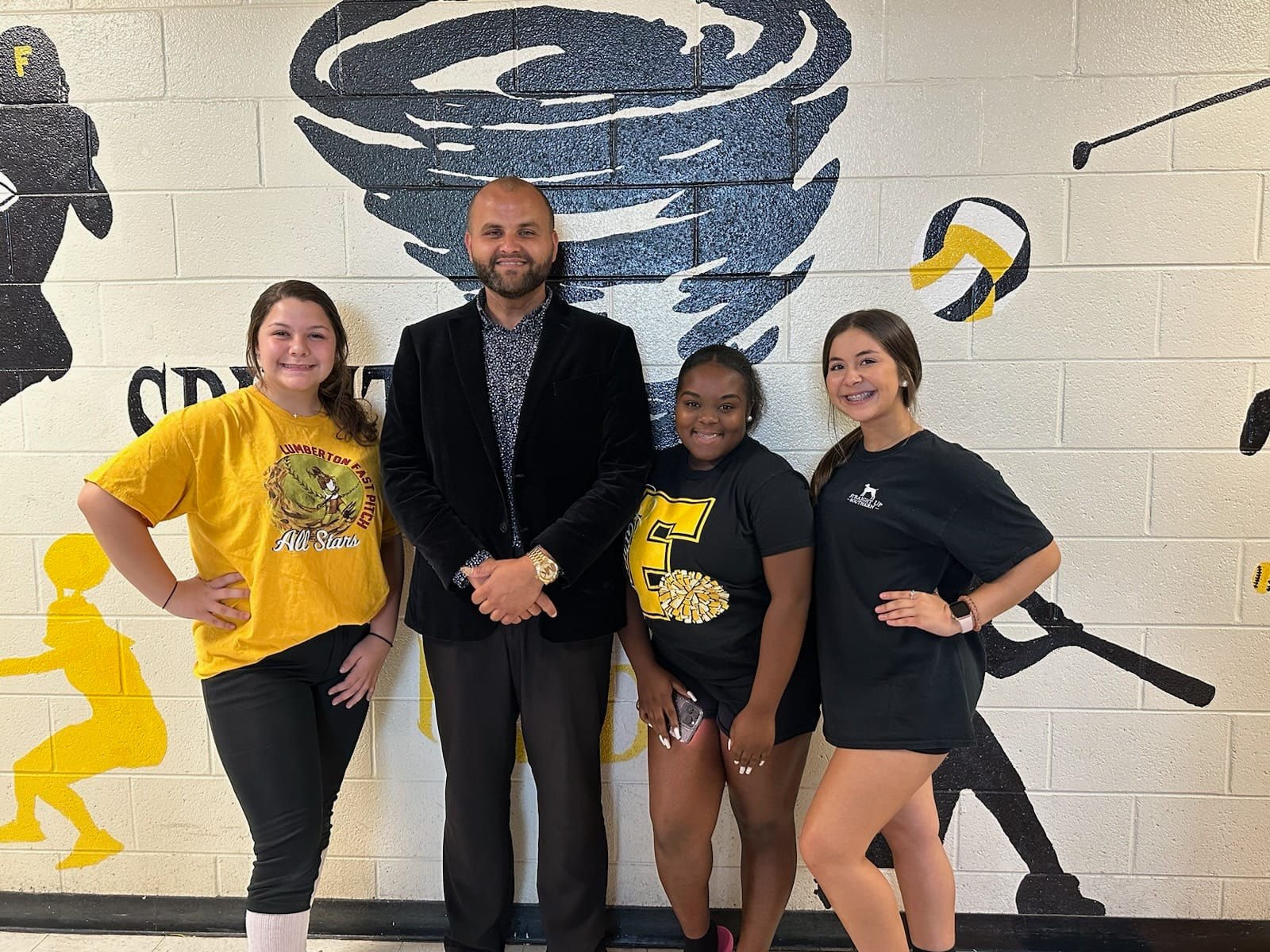 Fairmont Middle School principal Anthony Barton with his students
