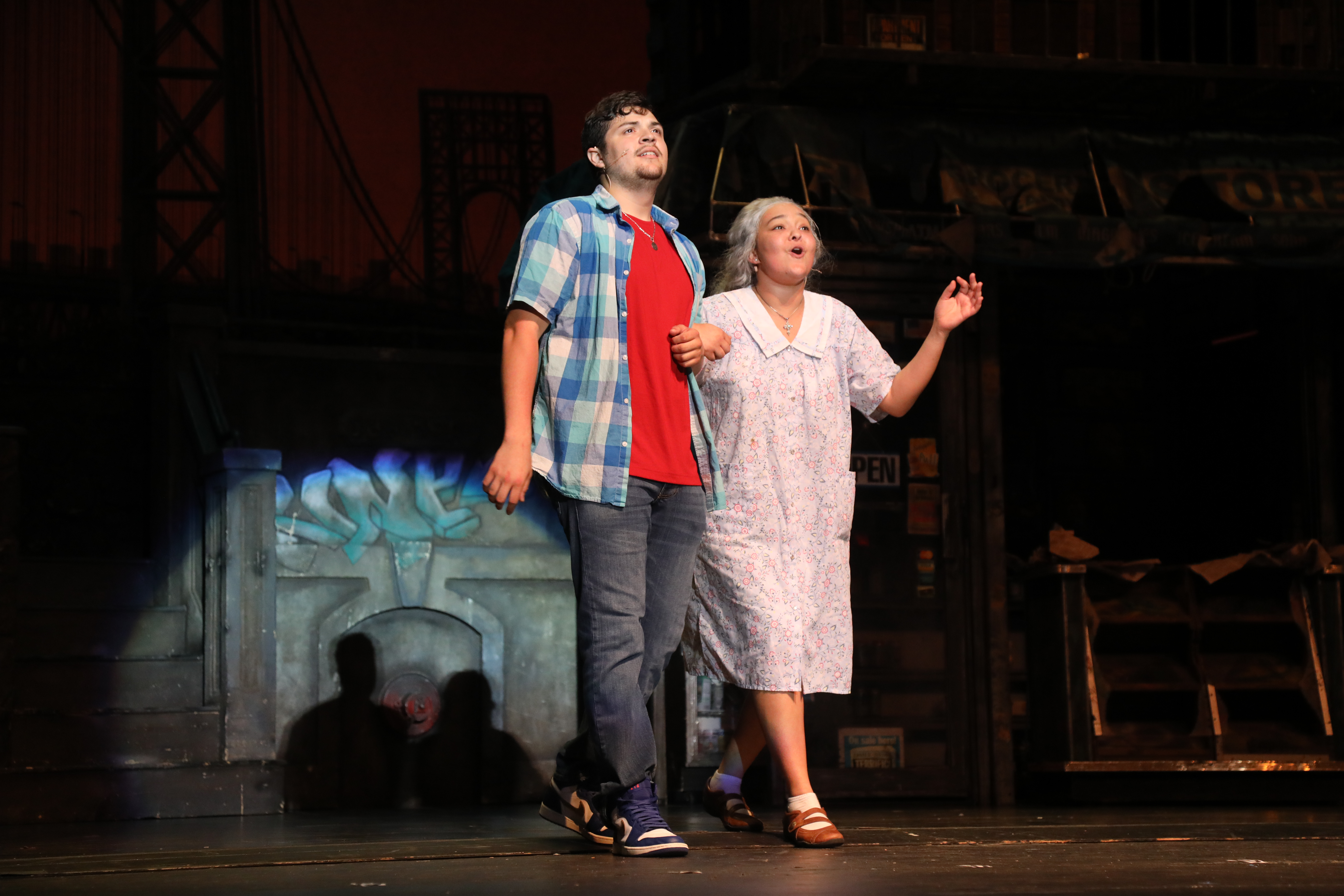 male and female UNCP students performing the musical In the Heights