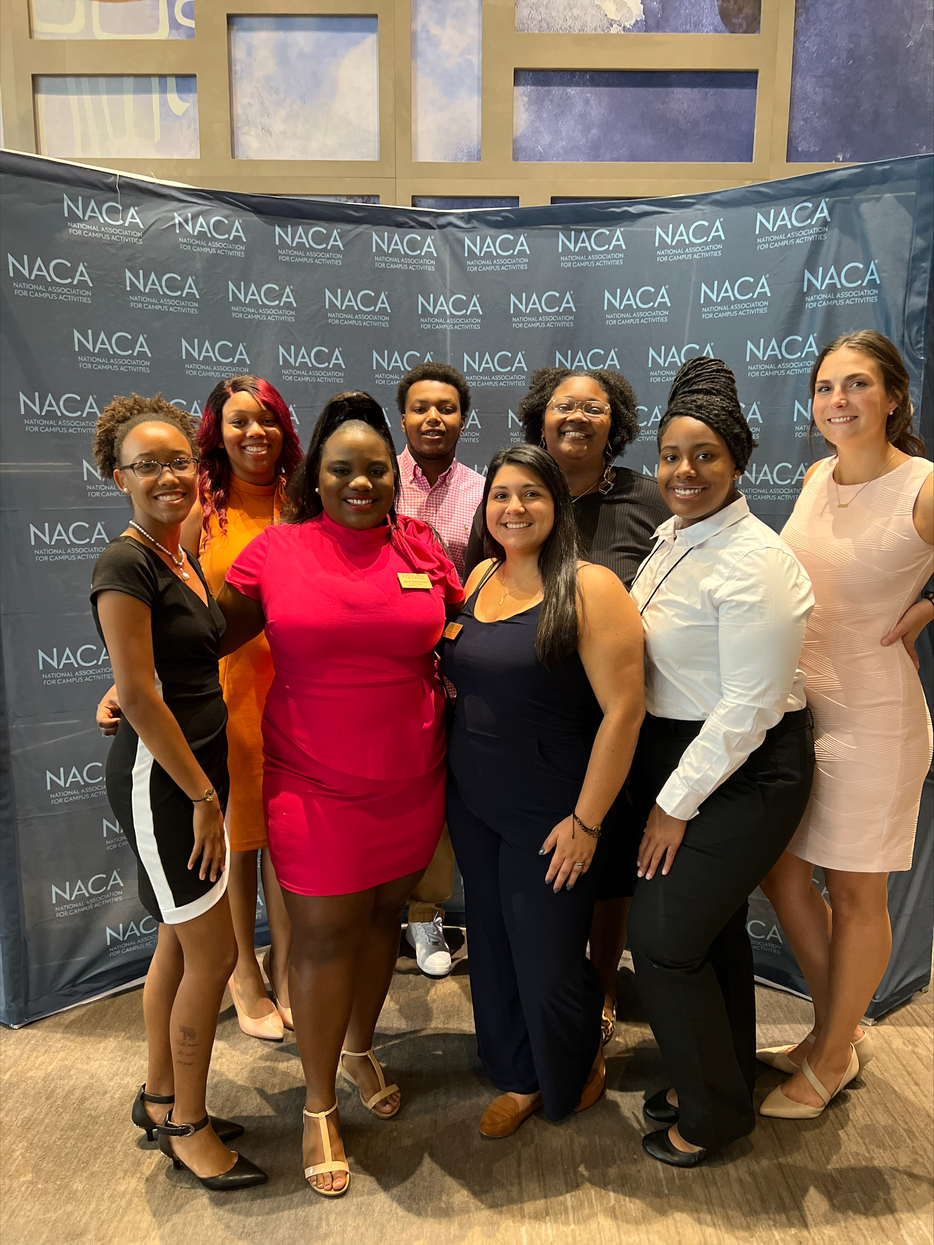 Front row - Maria Lazaro (left), Shelby Perry, Isabel Olivares, LaDeja Lotharp Back Row (left) Kiarra Payton, Jessica Fleming, Samuel Bowen, Bailey Miller (advisor)