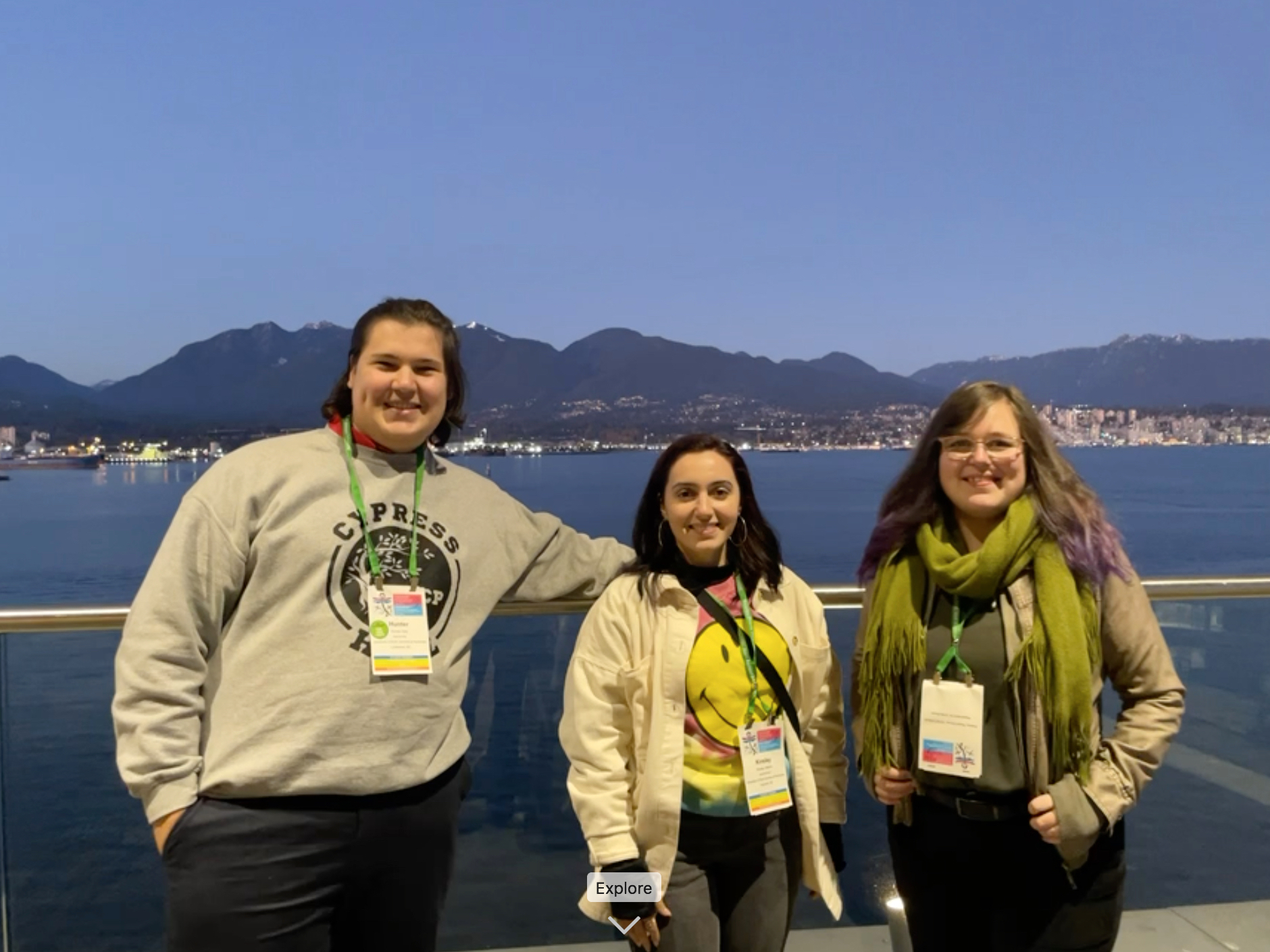 Pictured from left to right: Hunter Ivey, Kinsley Adams, and Erika Rivera in Vancouver