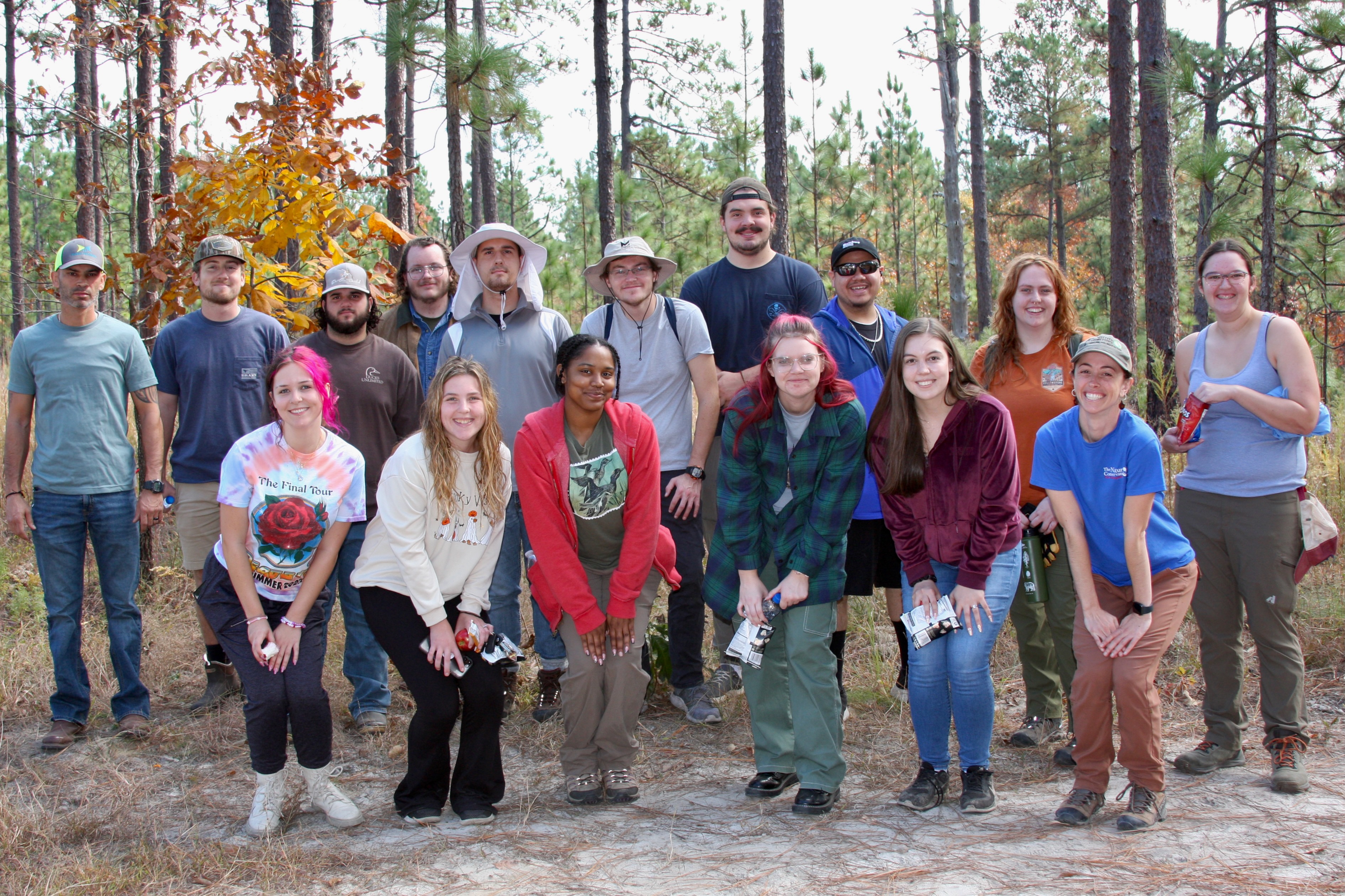 members of the UNCP biology club pose for a group photo