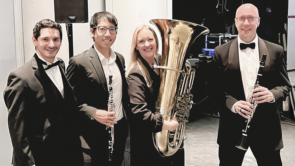 Lucas Scalamogna (left) Taiki Azuma, Joanna Hersey and Kevin Streich after a recent performance
