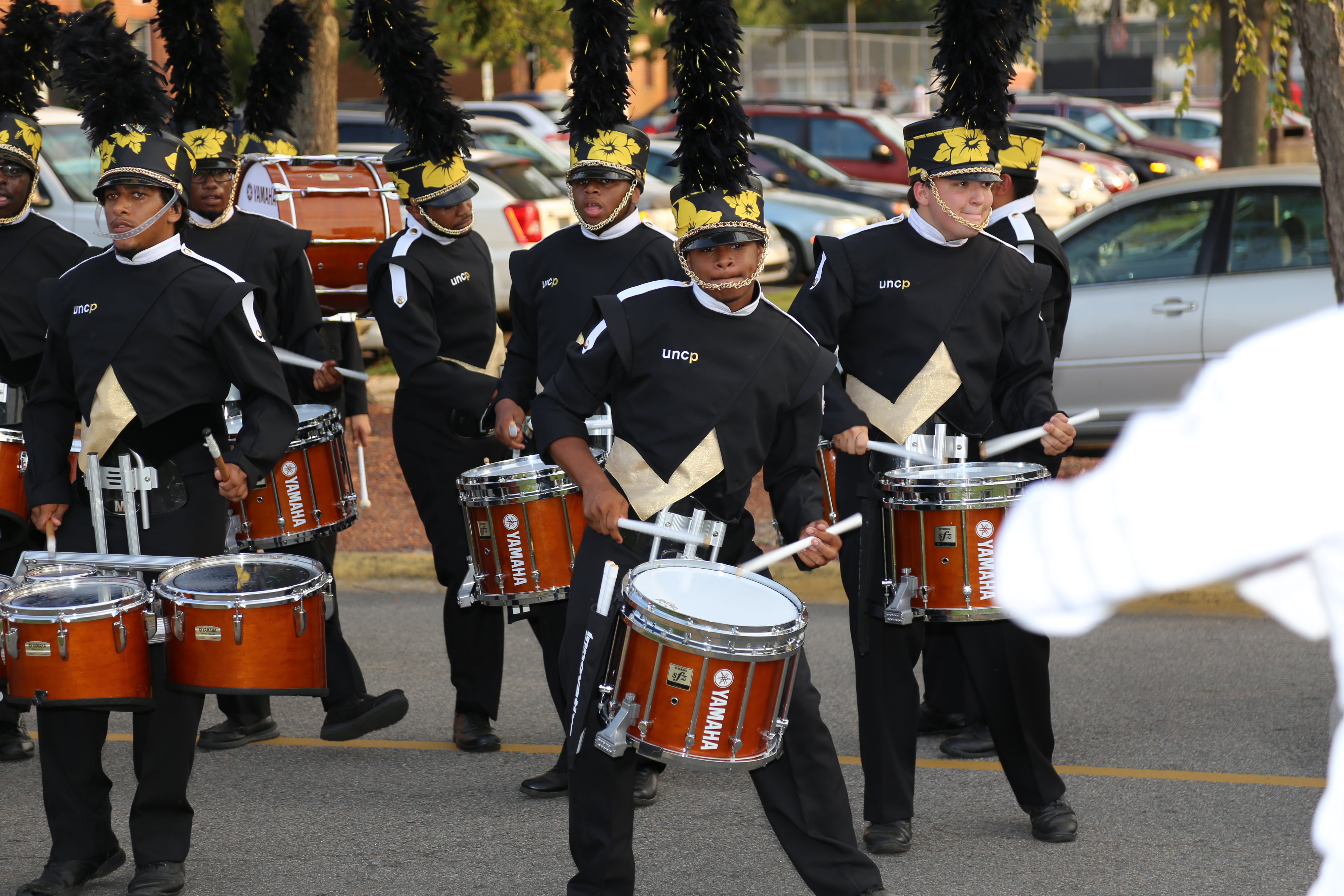 UNCP drumline at tailgate