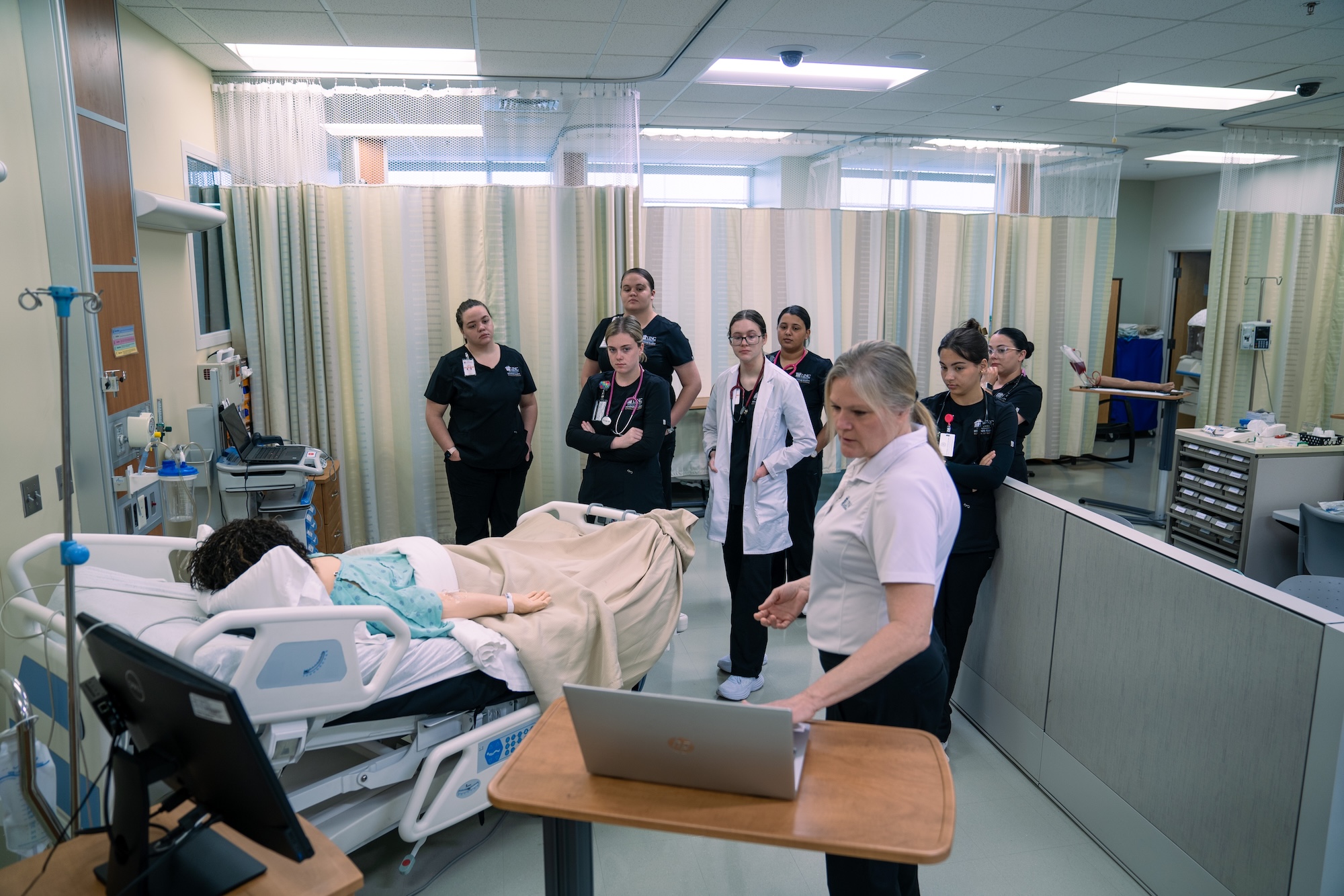 group of UNCP students in the Clinical Learning Center