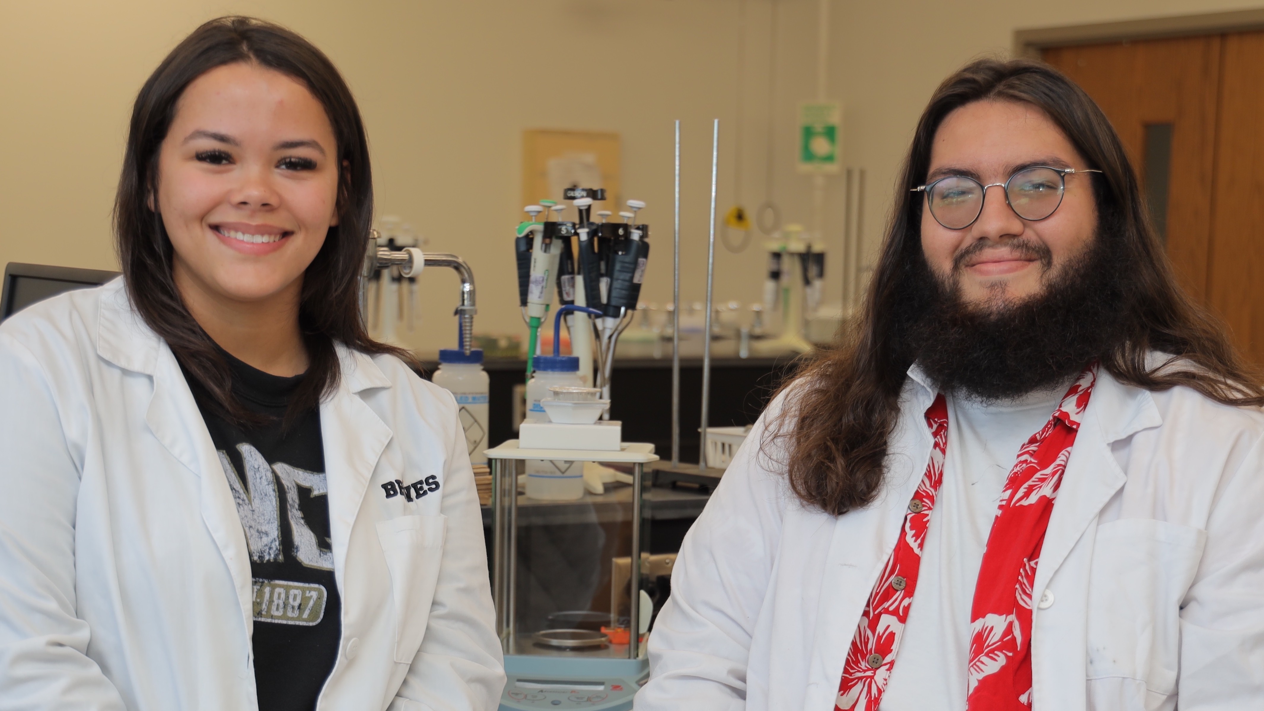 Madison Deese (left) and Sean Musselwhite in whitecaps