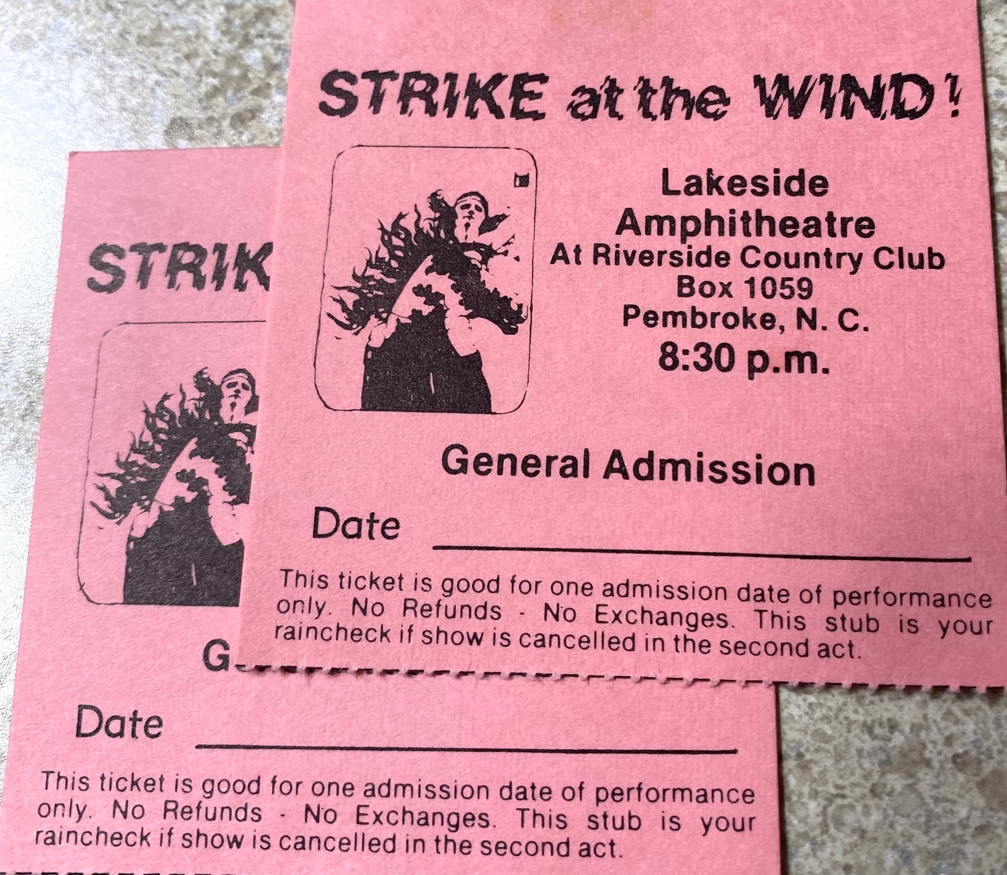 Strike at the Wind ticket stub