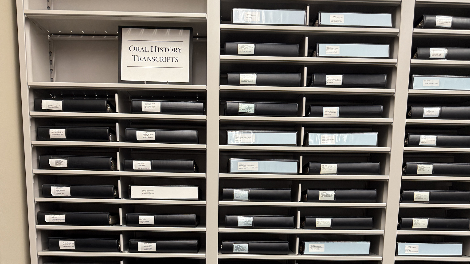 C. S. Lewis Oral History transcripts section at the Marion E. Wade Center at Wheaton College