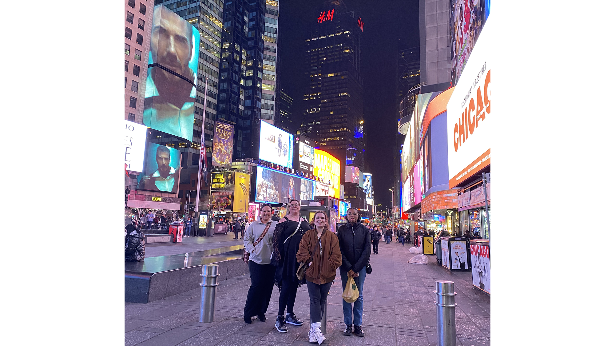 UNCP art students take in the New York City night scenes.