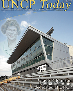 grace p. johnson football stadium from the cover of the UNCP Today fall 2008 edition