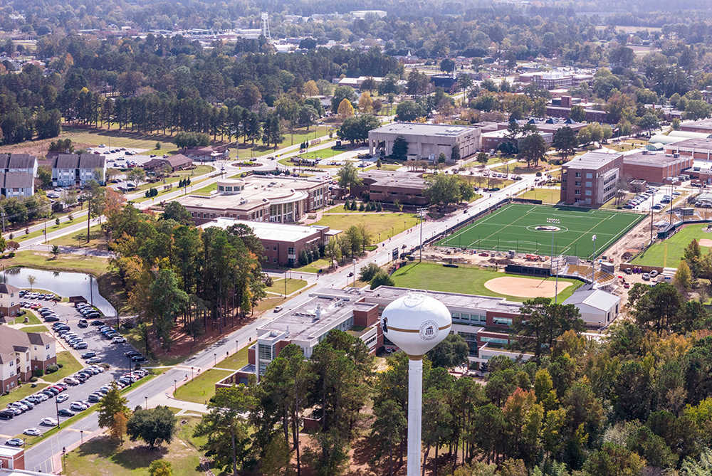 Aerial photo of campus