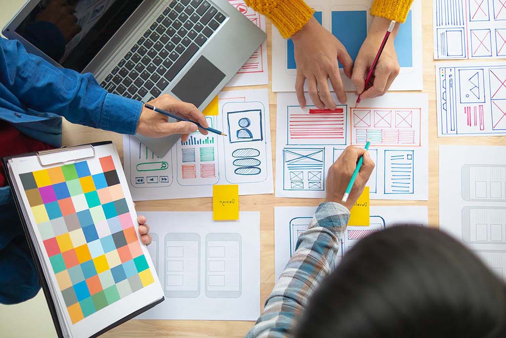 group working with computers