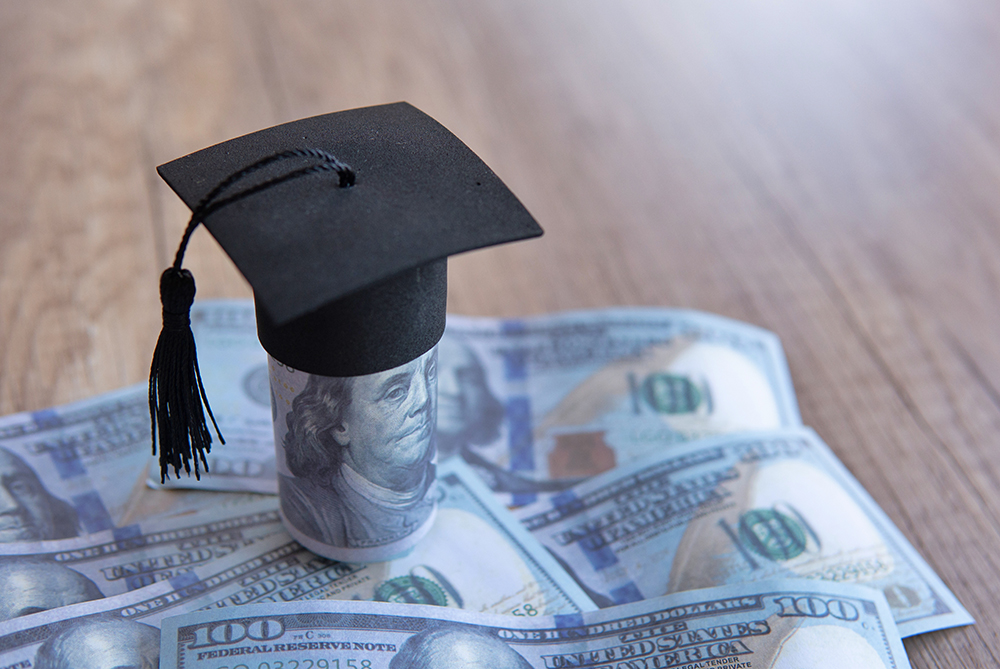money with graduation cap