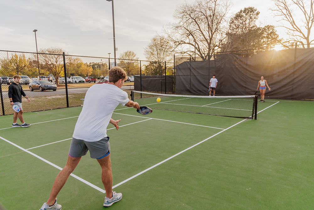 UNCP students playing pickleball