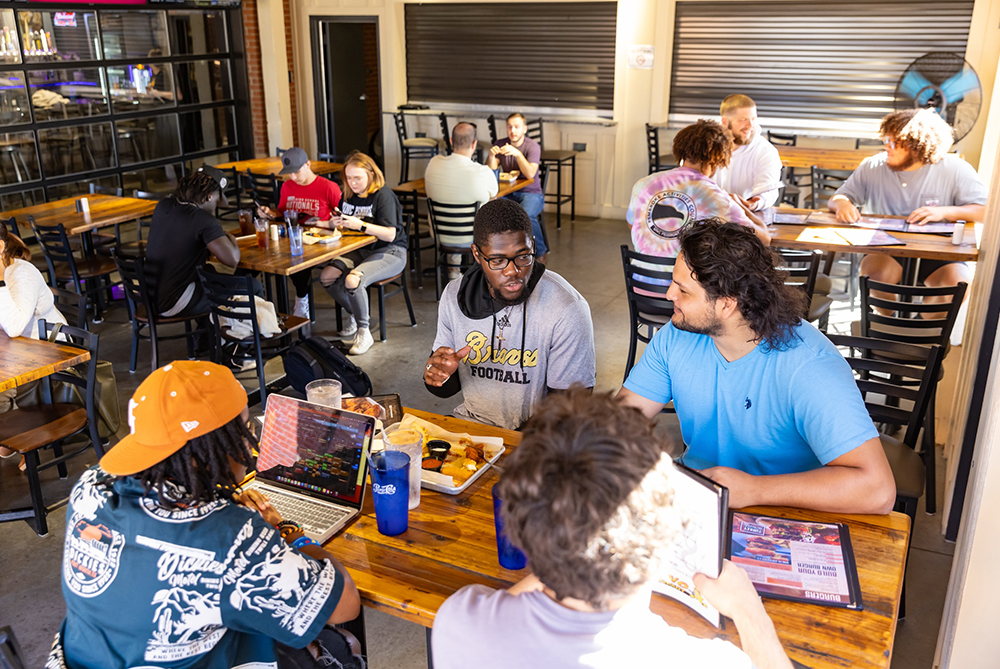 UNC Pembroke students at Wing Company in Pembroke