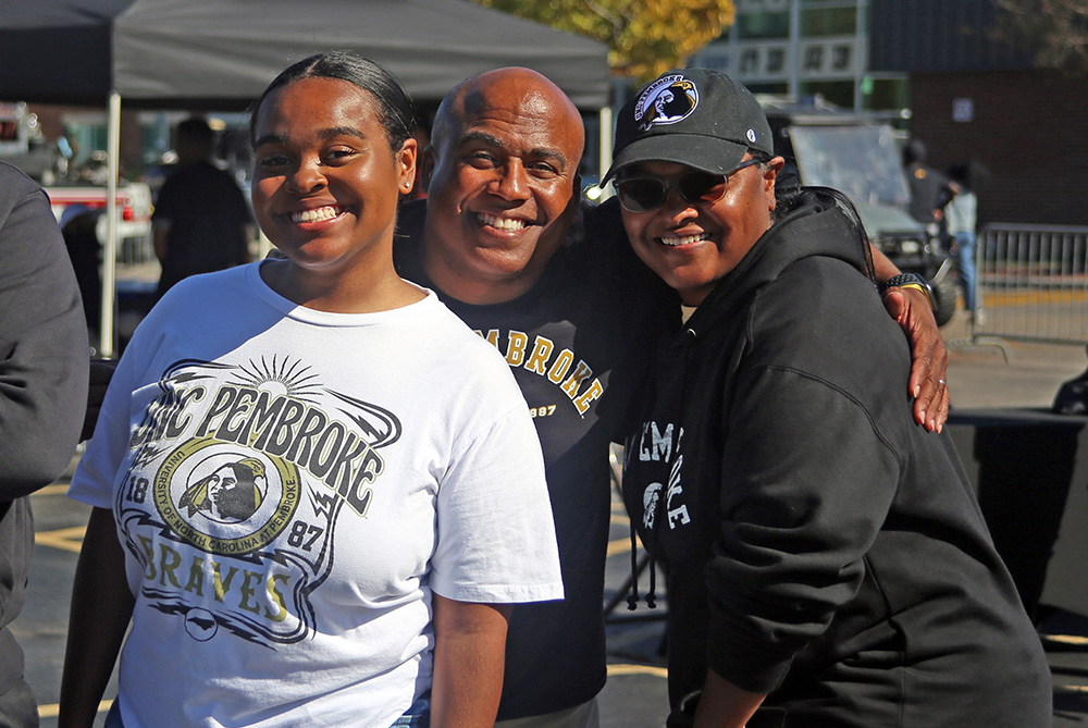 UNCP family photo during tailgating at UNC Pembroke