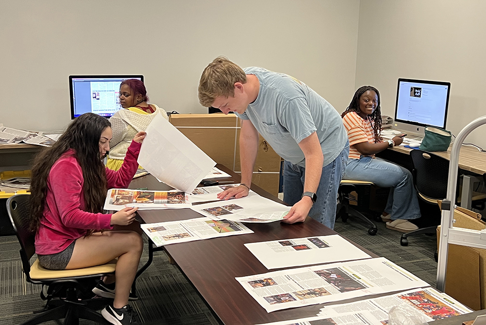 pine needle students working