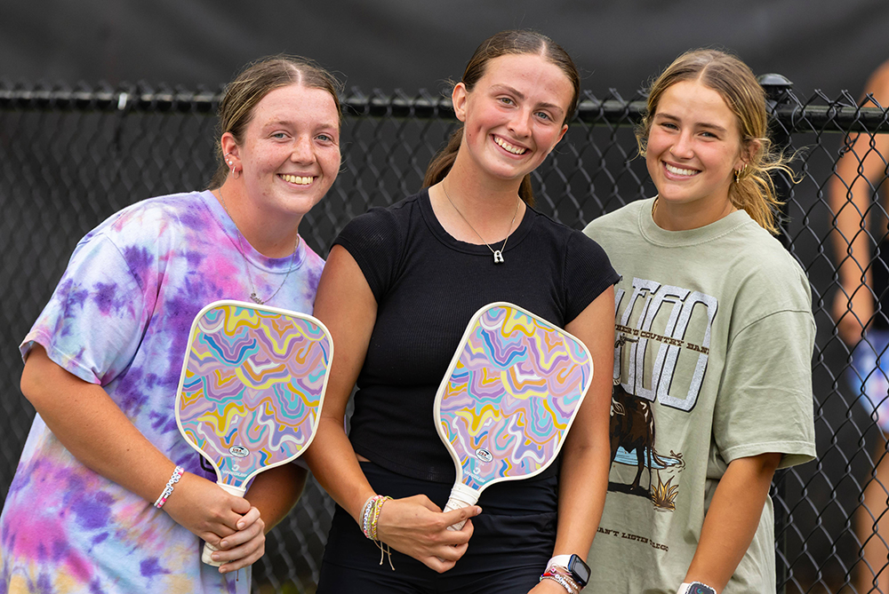 Students playing in a Pickleball tournament