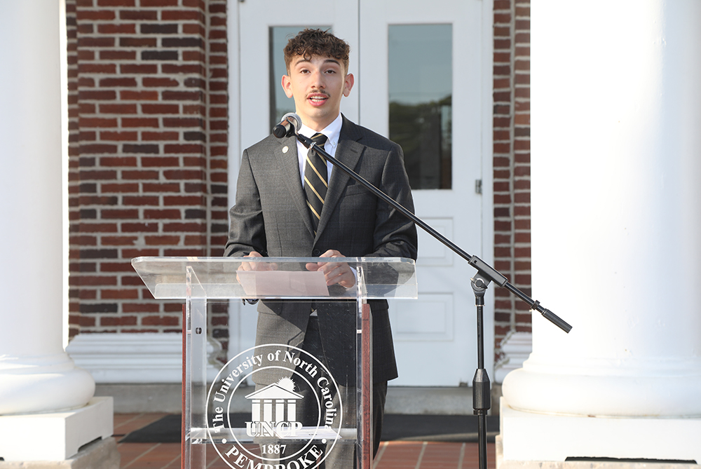 Student Body President John Squire at the SGA Inauguration