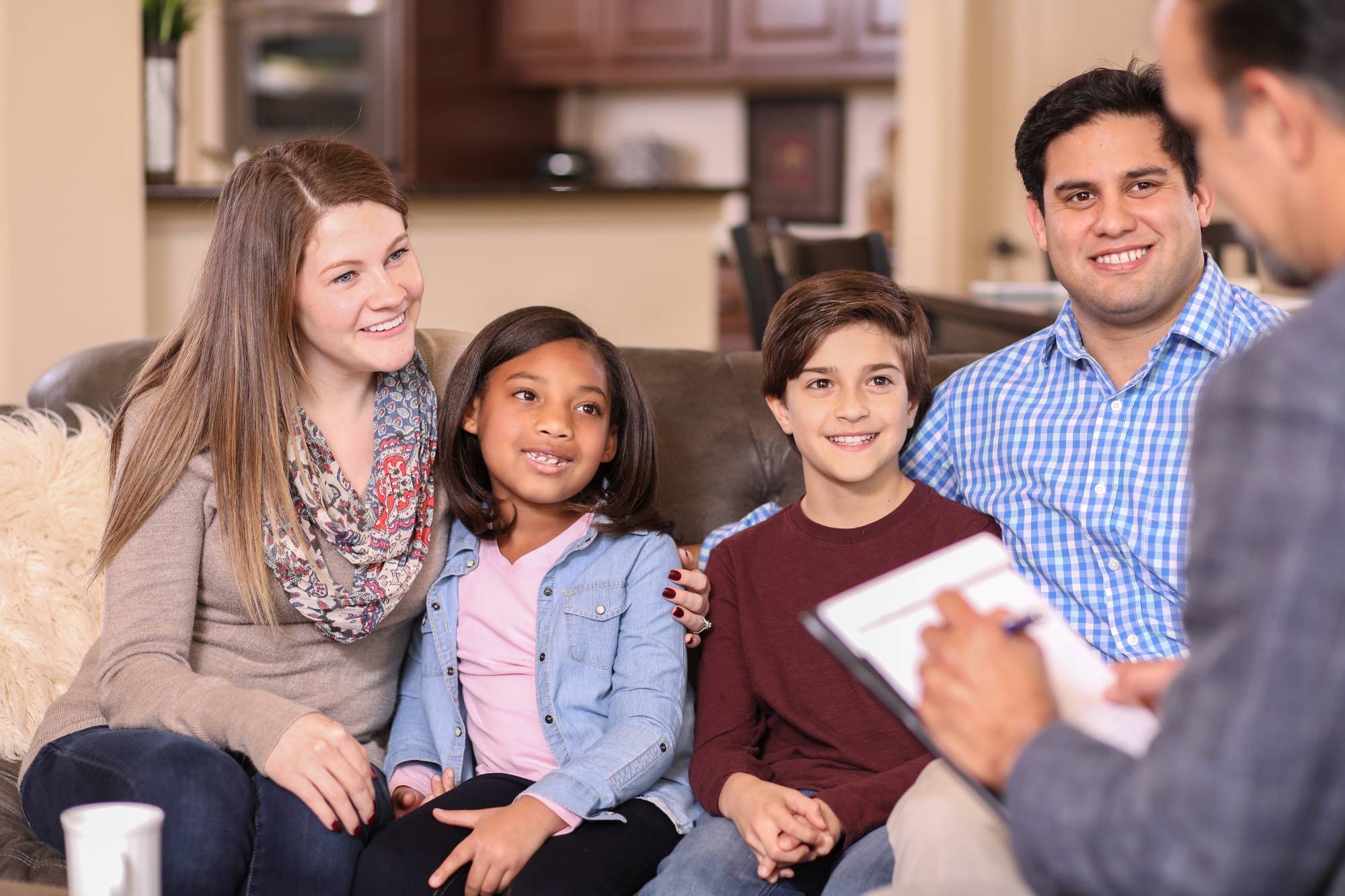 Family with social worker