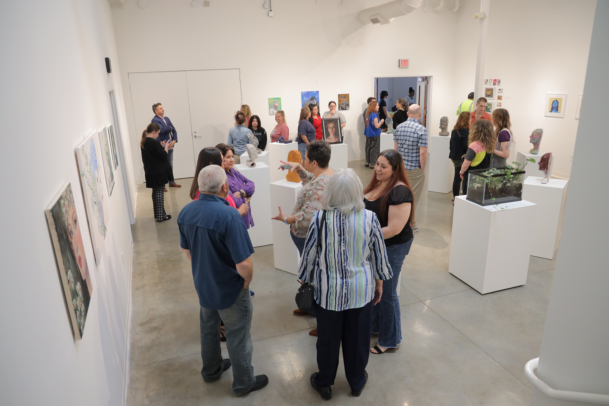 Senior exhibition in the A.D. Gallery at UNC Pembroke.