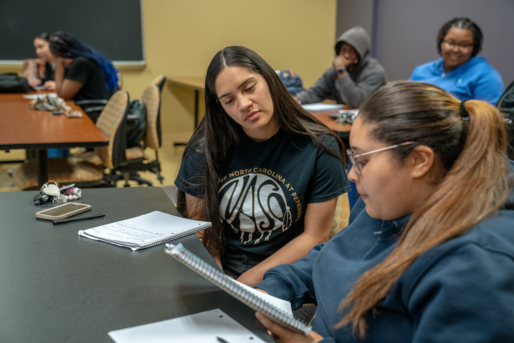 female students in a sociology classroom at UNCP