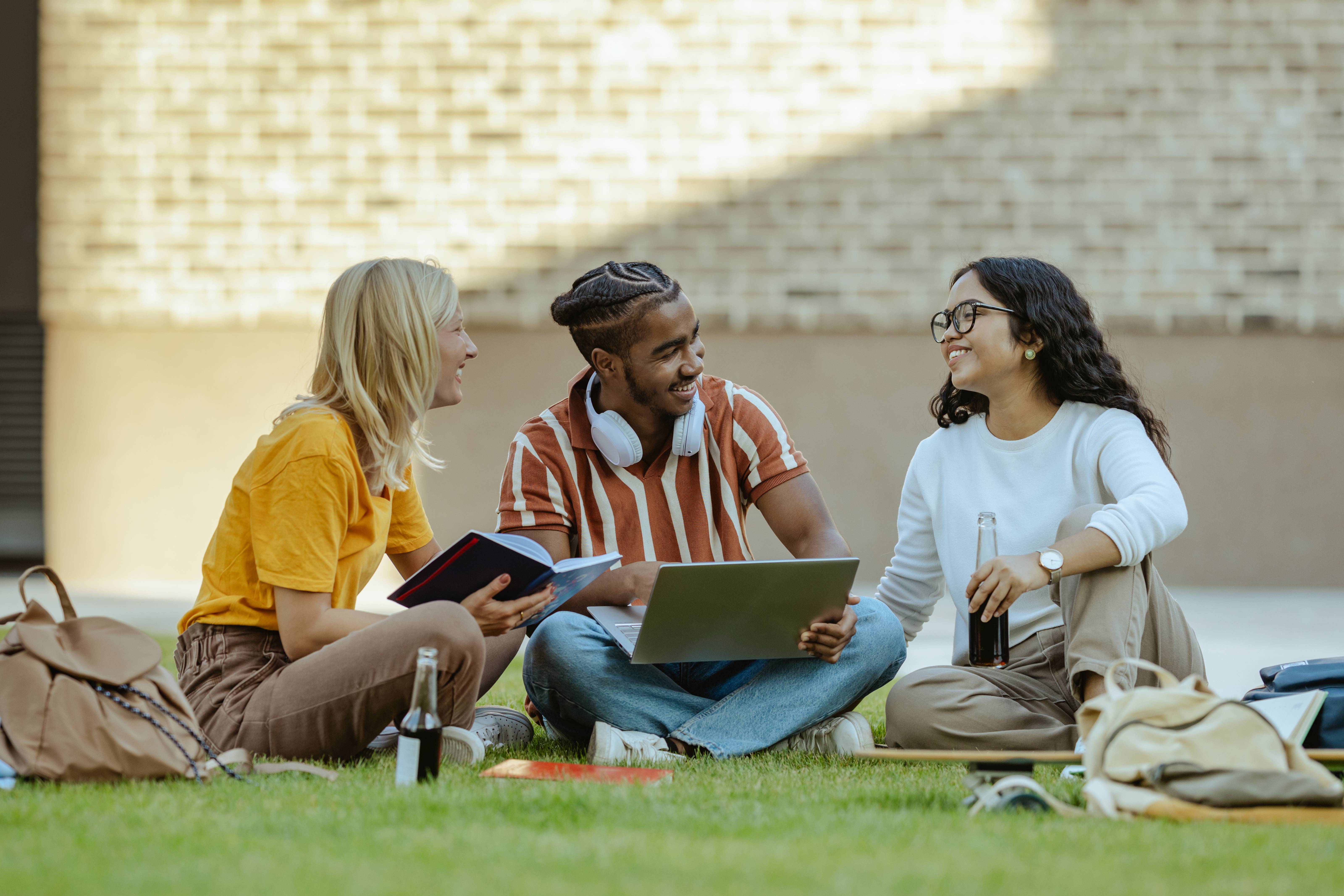 UNCP studentsin grass