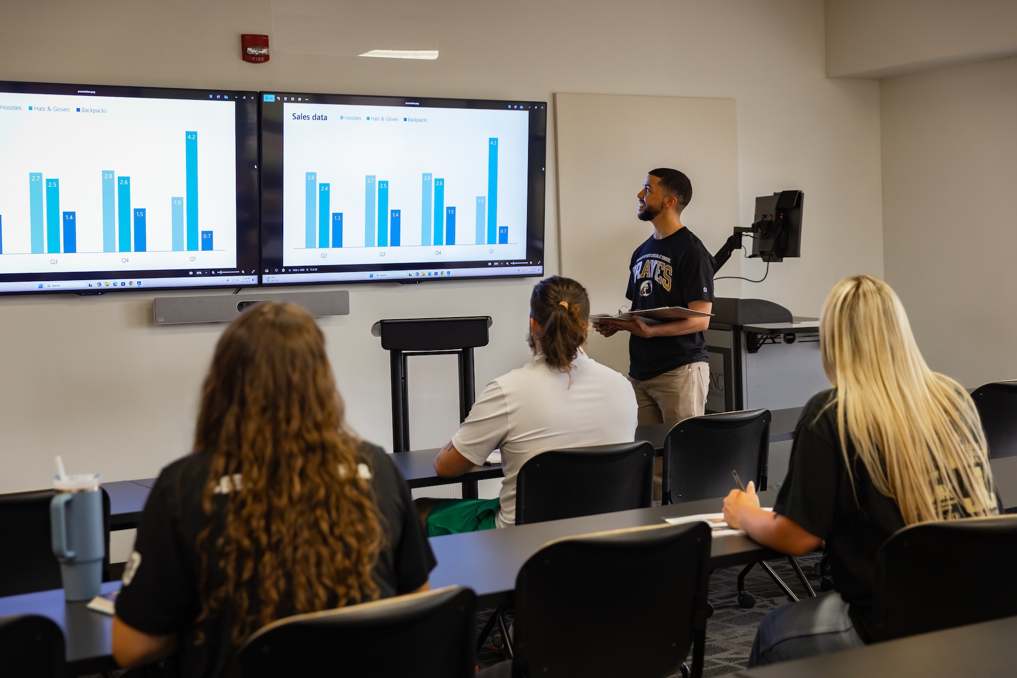 UNCP students in a class