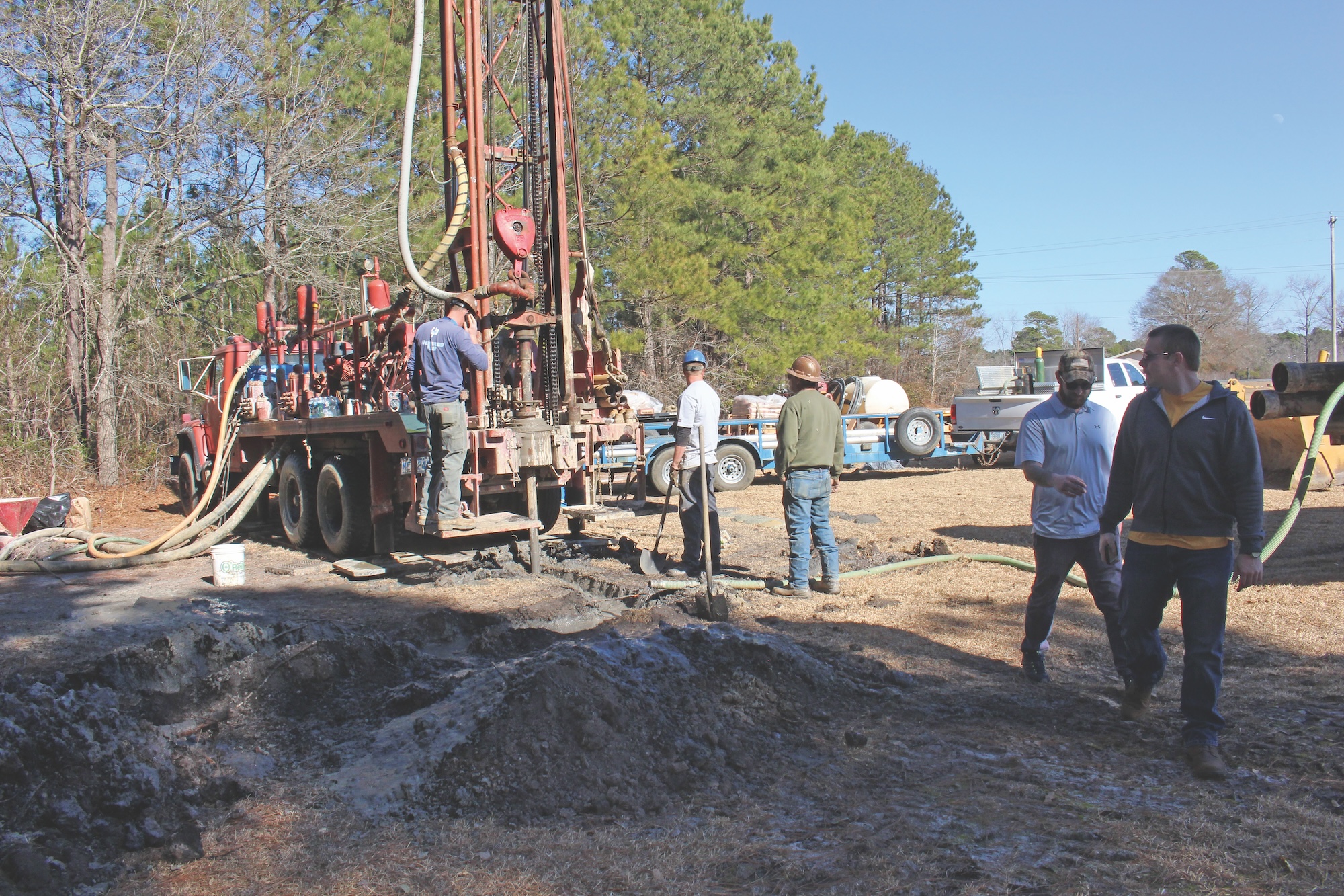 Crew drilling a well for the Robeson County Groundwater Monitoring Project.