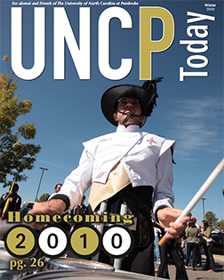pictures from homecoming from the cover of the UNCP Today winter 2010 edition