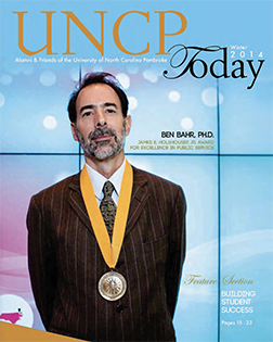 ben bahr, phd from the cover of the UNCP Today winter 2014 edition