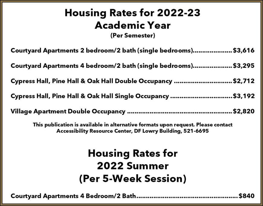 Uncp Fall 2023 Calendar Housing Rates | The University Of North Carolina At Pembroke