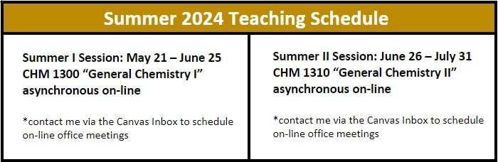 summer teaching schedule