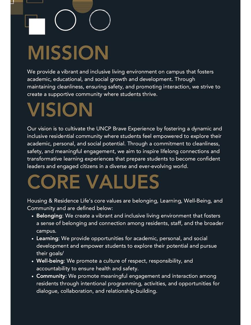 Mission, Vision, & Core Values