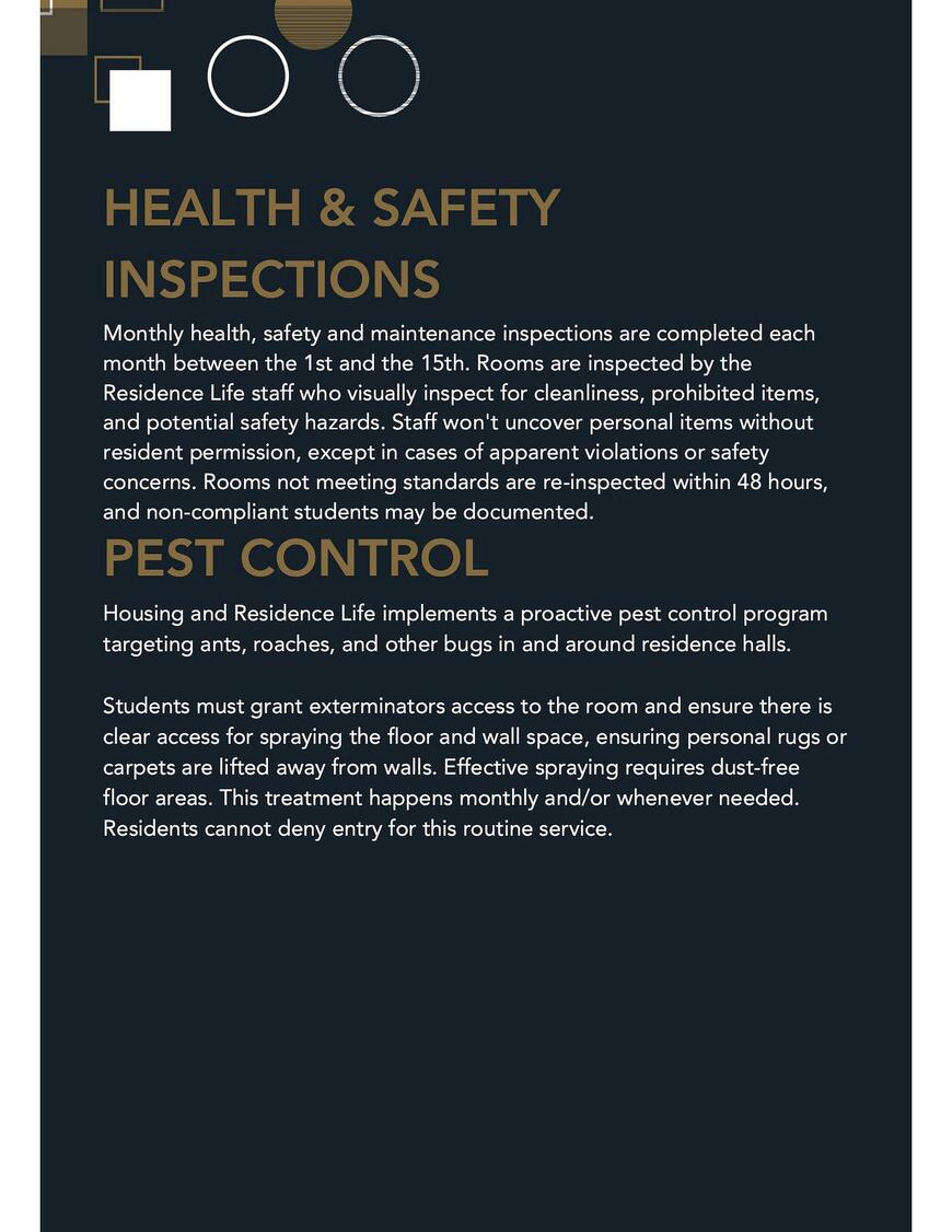 Health & Safety Inspections, Pest Control