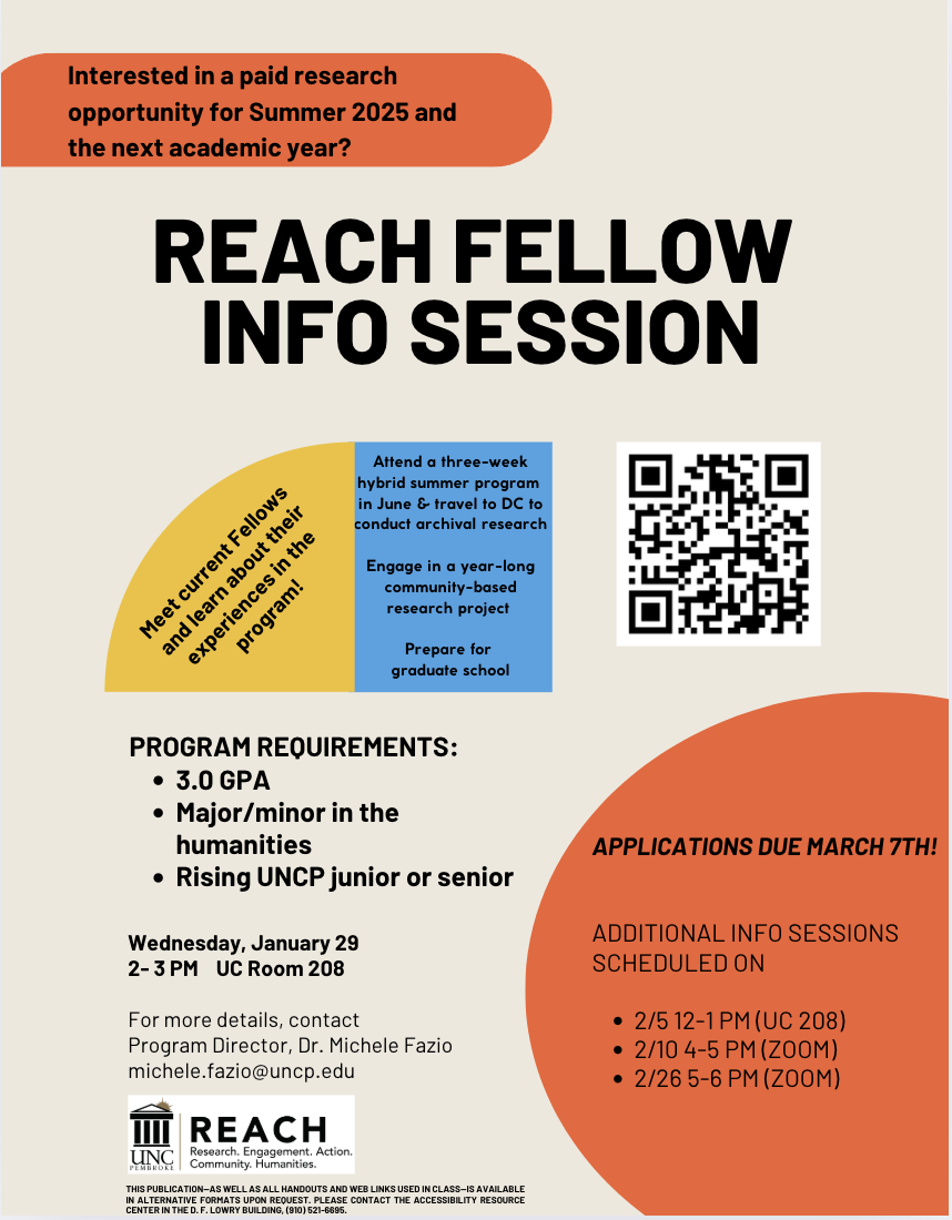 REACH fellow info session at UNCP