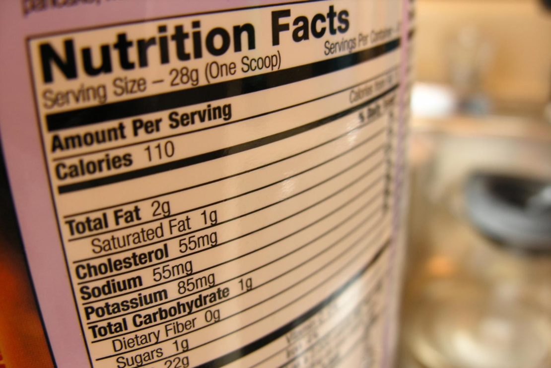 A Nutrition Facts label for the Nutrition 101 event