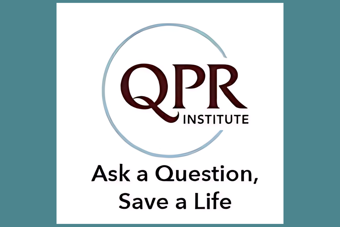 The QPR Institute logo, Ask a Question, Save a Life for QPR Training