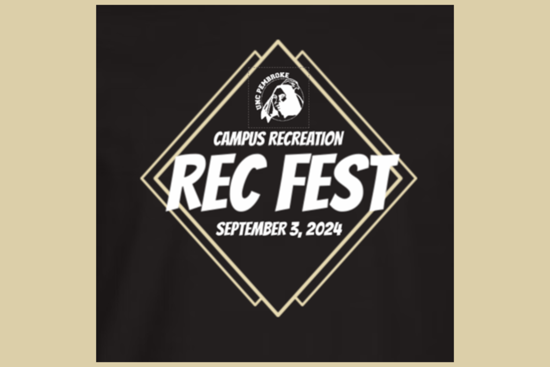 A graphic for REC Fest with the UNCP logo and the words Campus Recreation REC FEST September 3, 2024