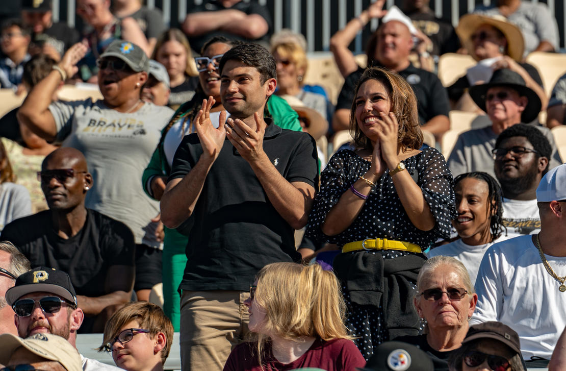 Fans at the UNCP Homecoming Football Game