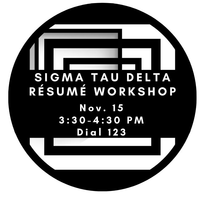 STD Resume Workshop Nov. 15 3:30-4:30 Dial 123