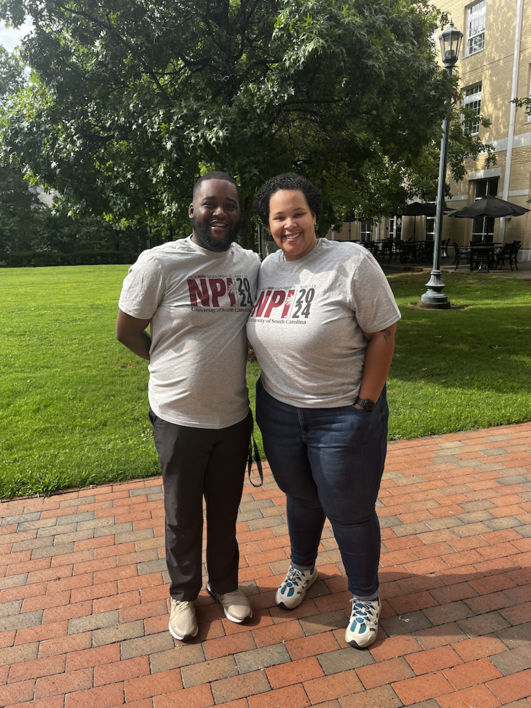 Kamren Lewis, left, Shelby Newsome at the New Professionals Institute’s (NPI) development training conference on the University of South Carolina campus