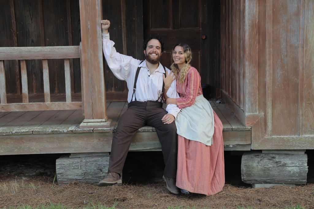 UNCP theatre program alumnus Billy Oxendine, left, and Cheyenne Ward, UNCP theatre program student, will reprise the roles of Henry Berry Lowerie and Rhoda Strong