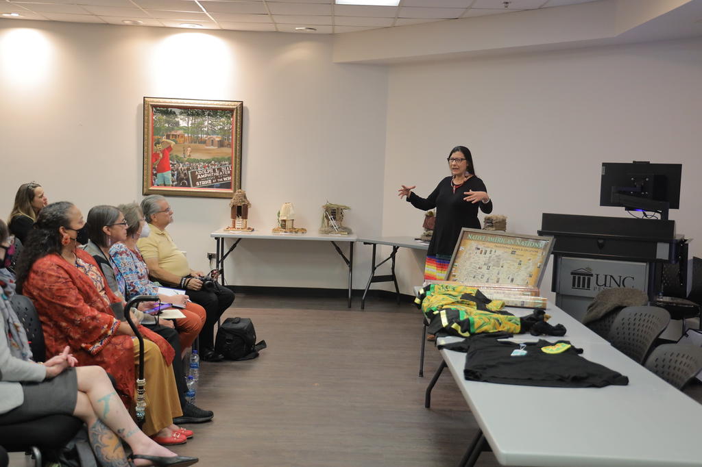 A guest presenter speaks at the 2024 Southeast Native Studies Conference