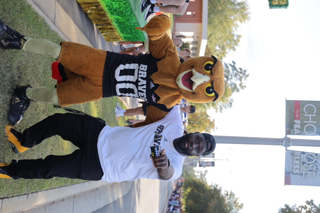 Brave Hawk and Lamar Courmon at the parade