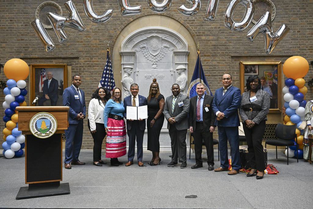 USDA officials with UNCP Chancellor Robin Gary Cummings and leadership from the Career Center