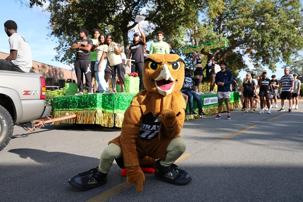 Brave Hawk posing at the parade