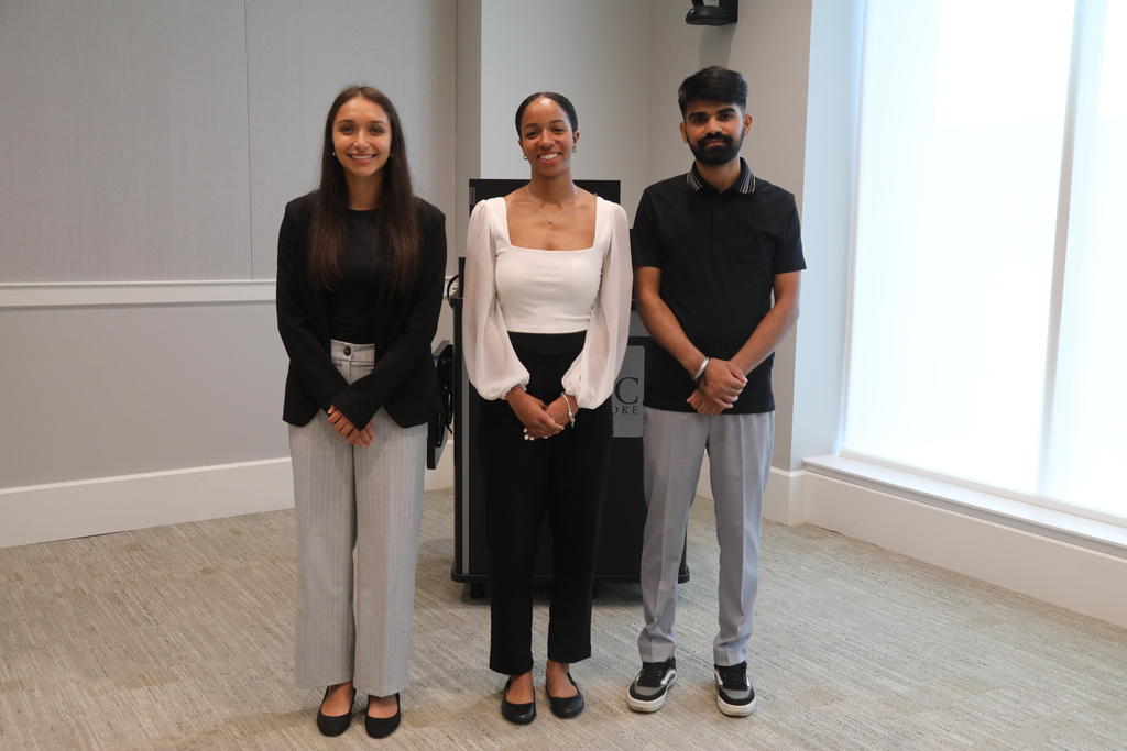 Nelysa Rosario, left, Gabby Hyson and Yogesh Sharma